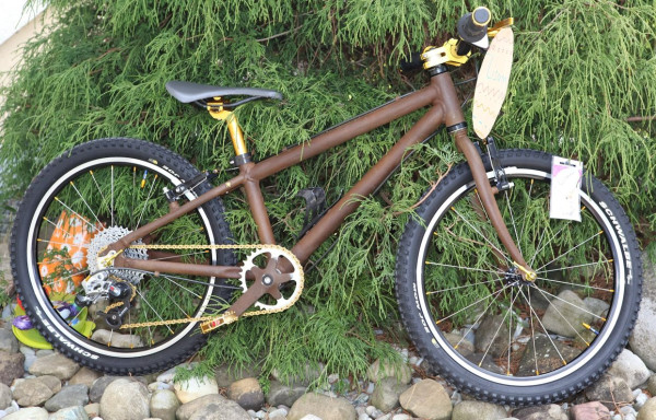 Mountainbike-Fahrrad mit Rahmen im Ratlook-Stil lackiert