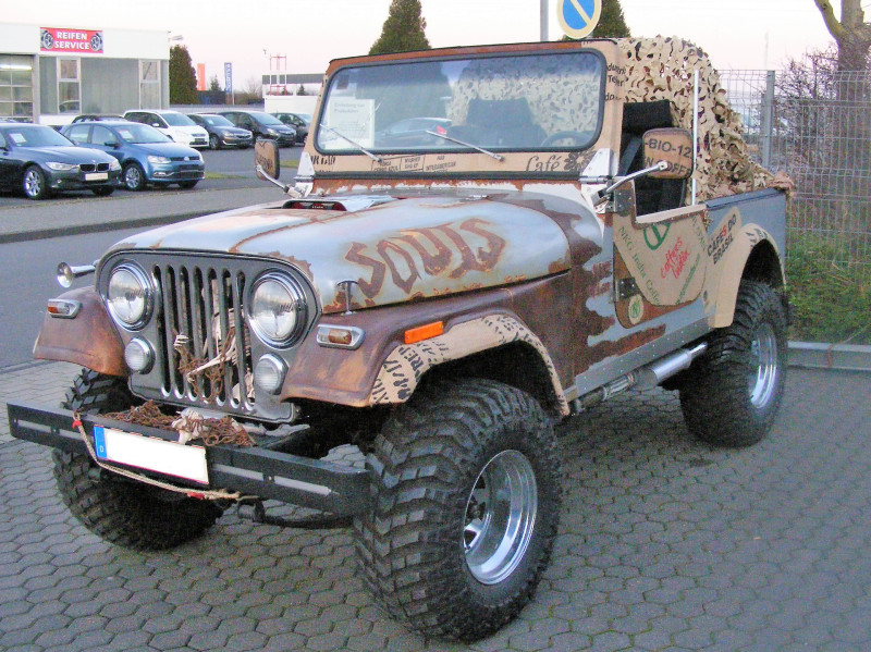 Jeep als Ratte im Ratlook lackiert