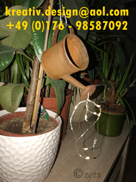 berostete Dekogießkanne für Terrasse, Blumentopf und mehr